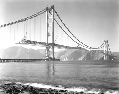 Golden Gate Bridge, hanging the roadway