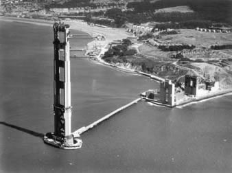 Golden Gate Bridge during construction
