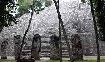 Mexico Calakmul Structure XV stelae