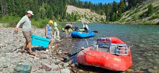 Loading river rafts